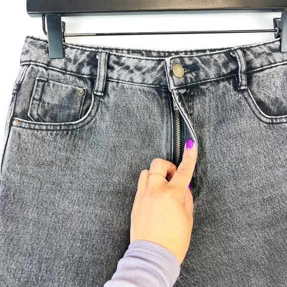 Zara (2) Womens Trafaluc Denim Skinny Jeans High Rise Step Hem Gray Black - Picture 3 of 10